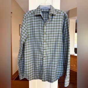 Hammer Made M/15.5 Green and Blue Checkered Shirt Contrasting Cuff.